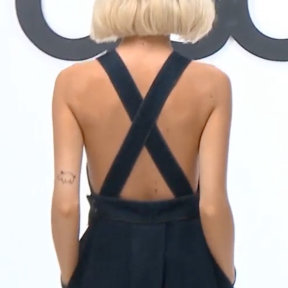 BRAND NEW ASOS denim  dark wash suspender open back dress 8 - Picture 4 of 17